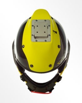 Tonfly 3x camera helmet black and yellow top view