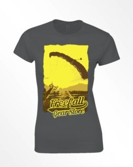 Womens Freefall gear store canopy sunset Tee